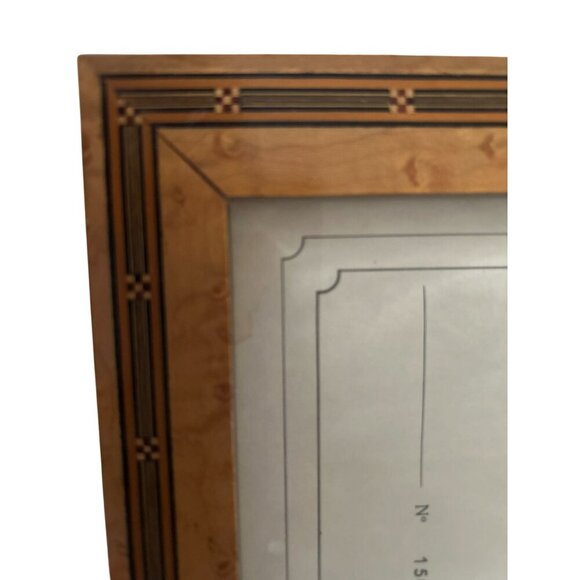 EURAMEX Photo Frame Made in France Large Wooden Marquetry Inlay Rose-wood 12" - Picture 8 of 13